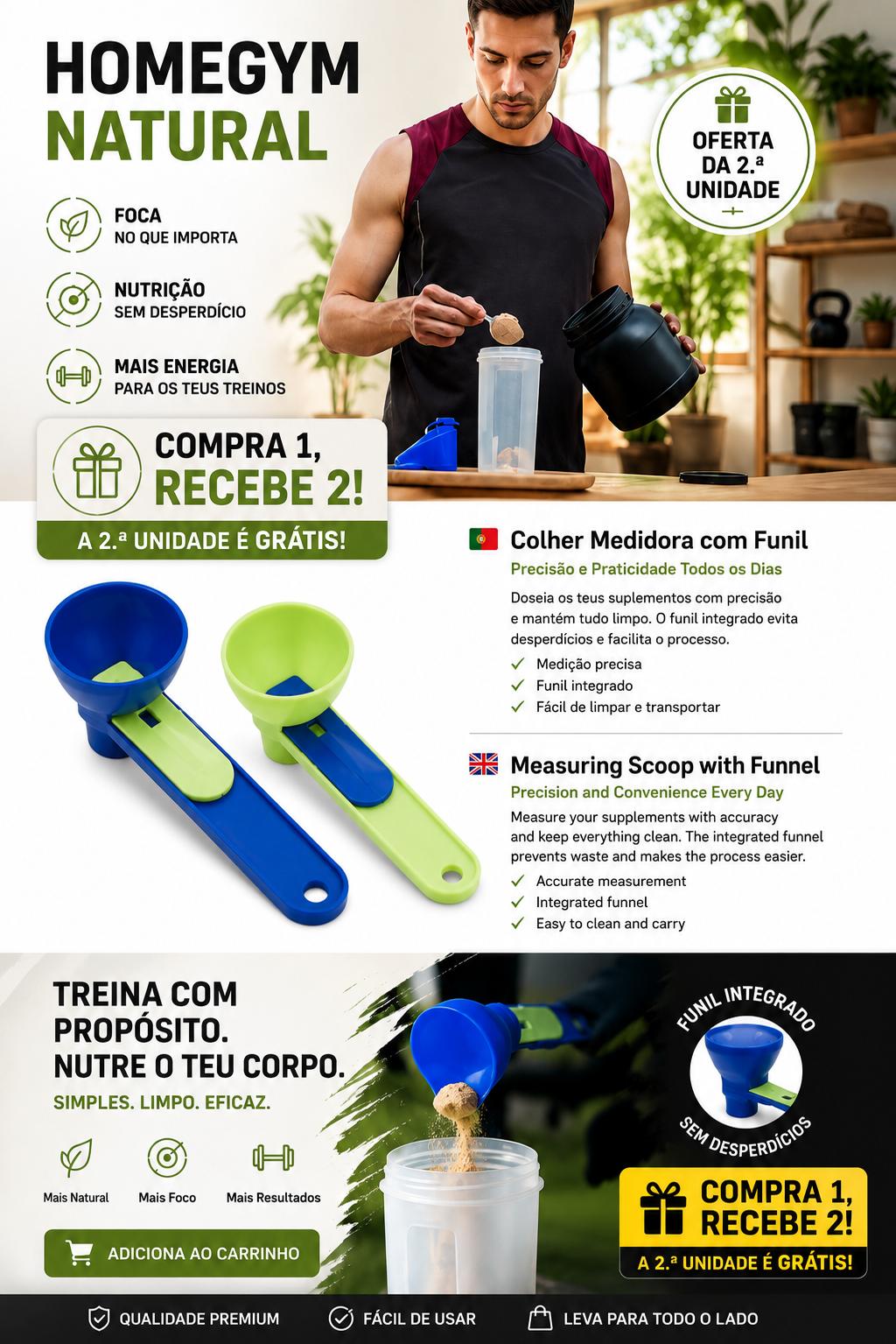 2 Colheres Medidora com Funil Integrado™ (1 oferta)