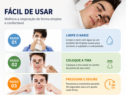 Tiras Nasais Pretas Extra Fortes – 60/30/10 Unidades